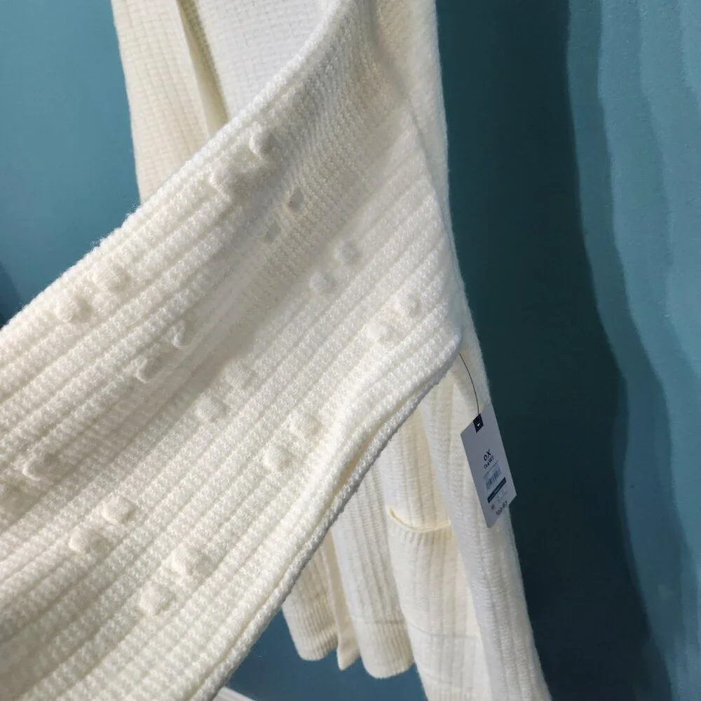 Terra Sky Popcorn Stitch Open Duster, Cream,  NWT - Picture 11 of 12